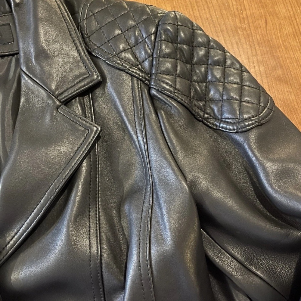 Jones New York Women’s Leather Jacket XL Black Genuine Leather Classic Coat - Picture 7 of 8